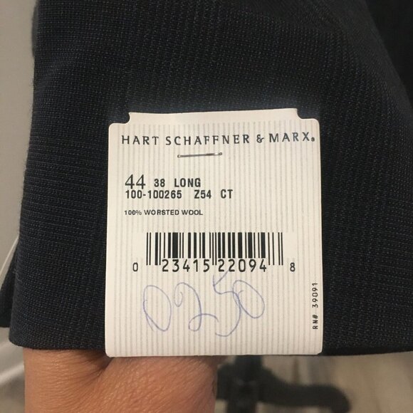 HART SCHAFFNER & MARX Blue Wool Plaid Blazer Sport Coat Jacket Men's 44L NWT - Picture 5 of 10